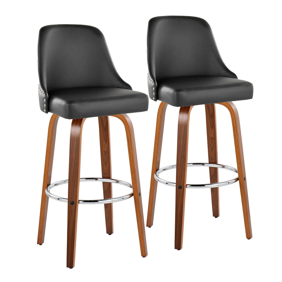 Studded Marcel 30" Fixed-Height Barstool - Set of 2