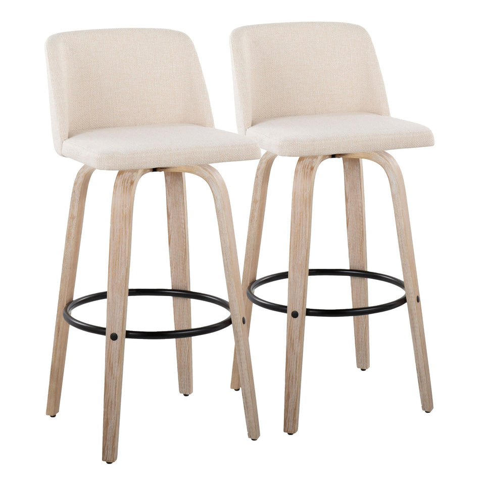 Toriano 30" Fixed-Height Barstool - Set of 2