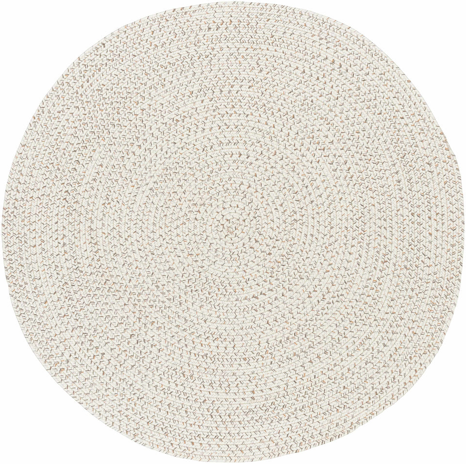 Beige Braided Faux Jute Outdoor Rug