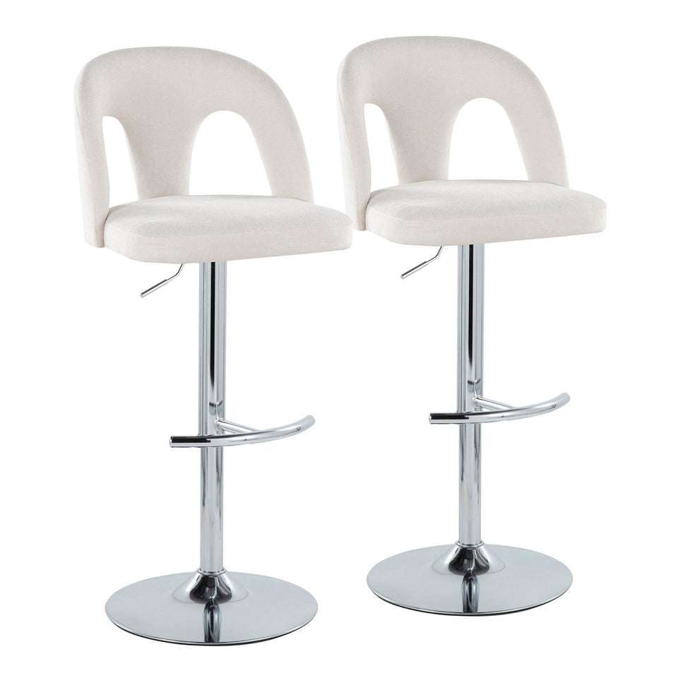 Ava Upholstered Adjustable Barstool - Set of 2