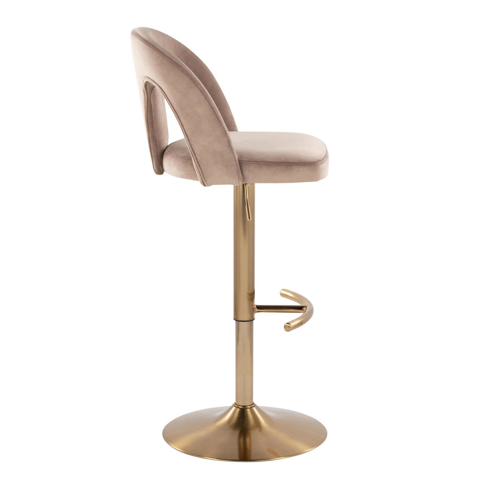Ava Upholstered Adjustable Barstool - Set of 2