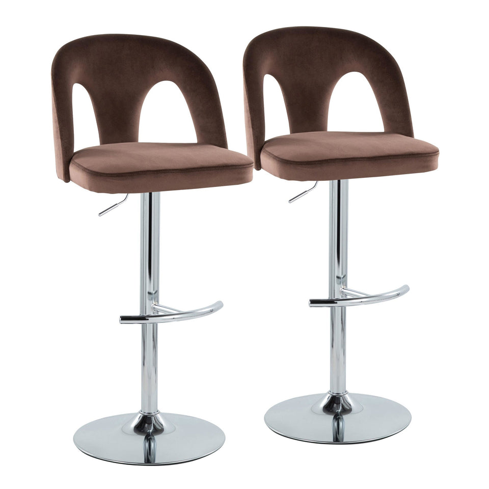 Ava Upholstered Adjustable Barstool - Set of 2