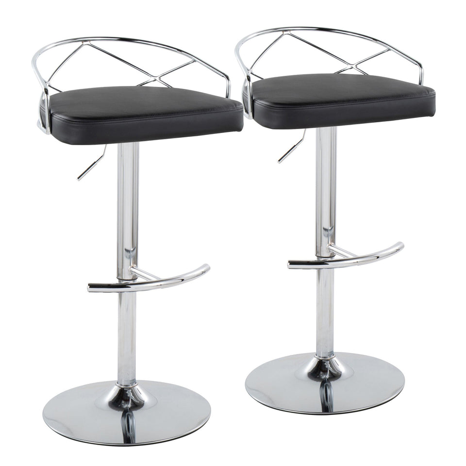 Charlotte Glam Adjustable Barstool - Set of 2