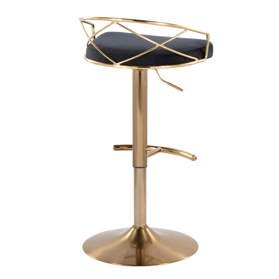 Charlotte Glam Adjustable Barstool - Set of 2