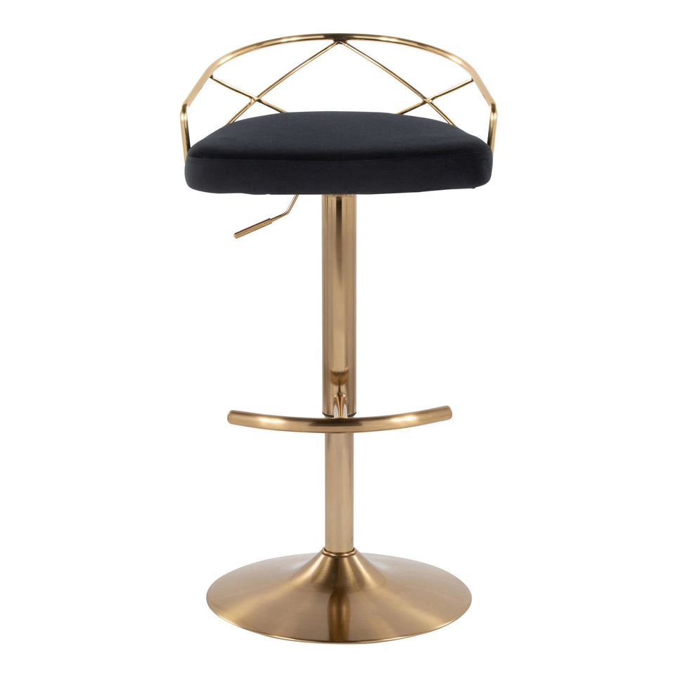 Charlotte Glam Adjustable Barstool - Set of 2