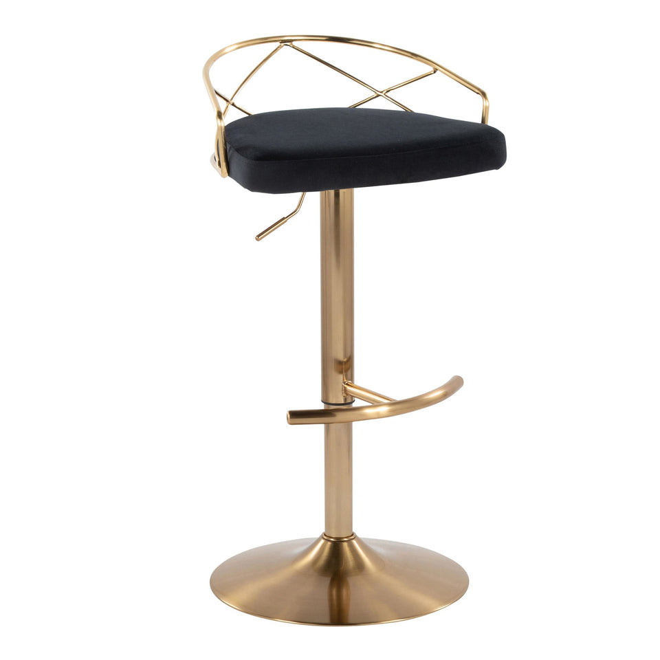 Charlotte Glam Adjustable Barstool - Set of 2