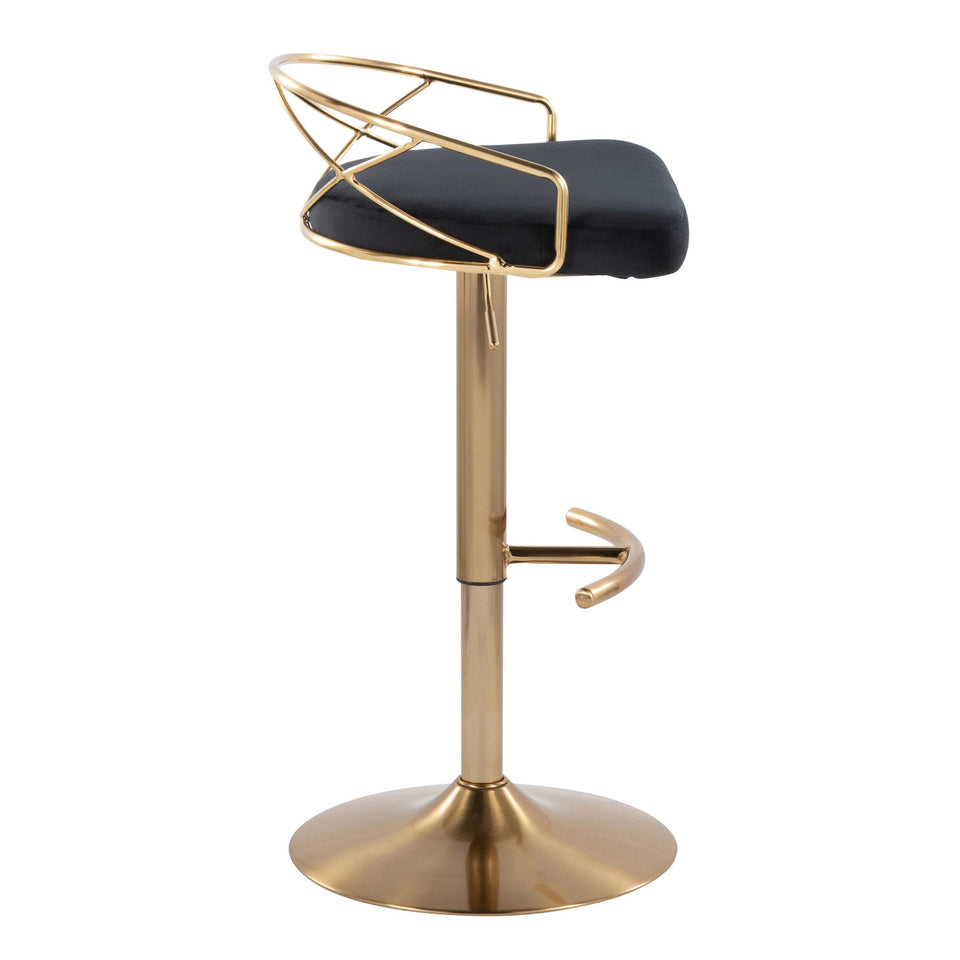 Charlotte Glam Adjustable Barstool - Set of 2