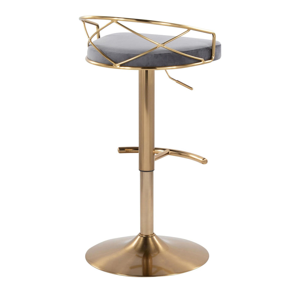 Charlotte Glam Adjustable Barstool - Set of 2