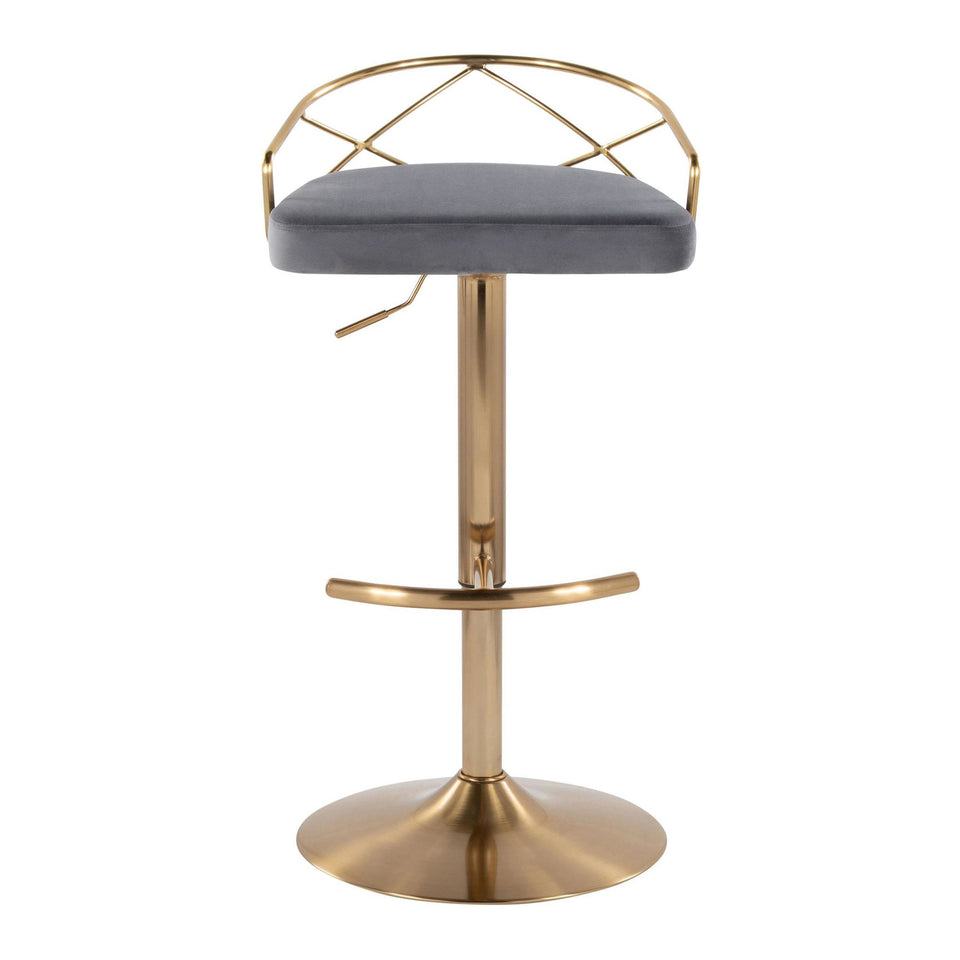 Charlotte Glam Adjustable Barstool - Set of 2