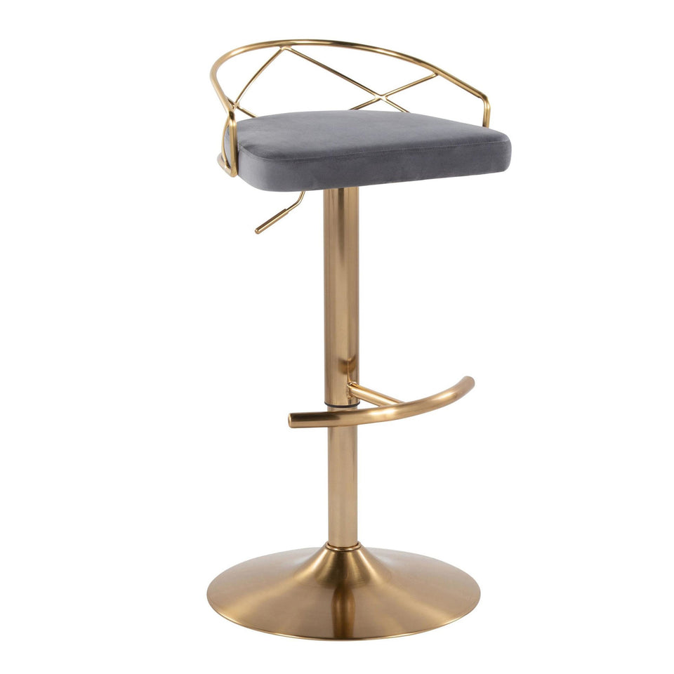 Charlotte Glam Adjustable Barstool - Set of 2