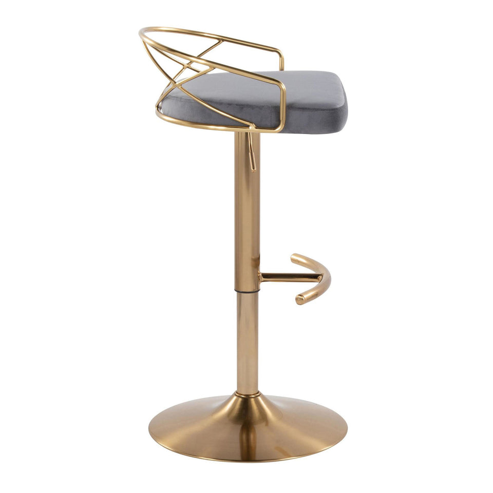Charlotte Glam Adjustable Barstool - Set of 2