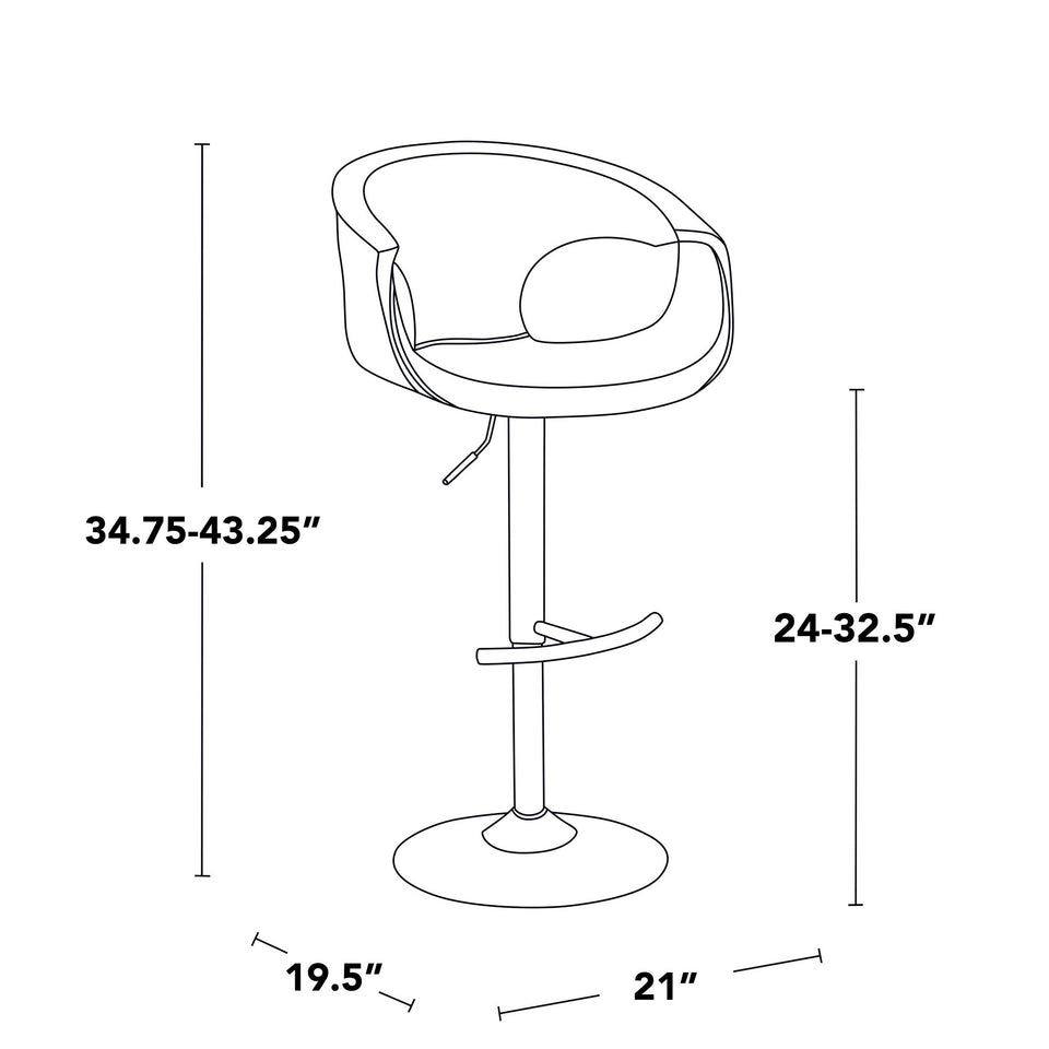 Curva Adjustable Barstool - Set of 2