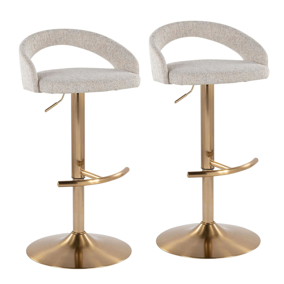 Grotto Upholstered Adjustable Barstool - Set of 2