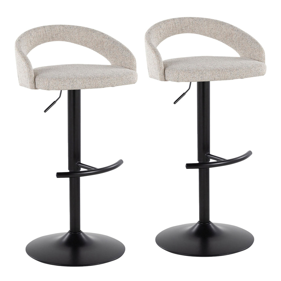 Grotto Upholstered Adjustable Barstool - Set of 2
