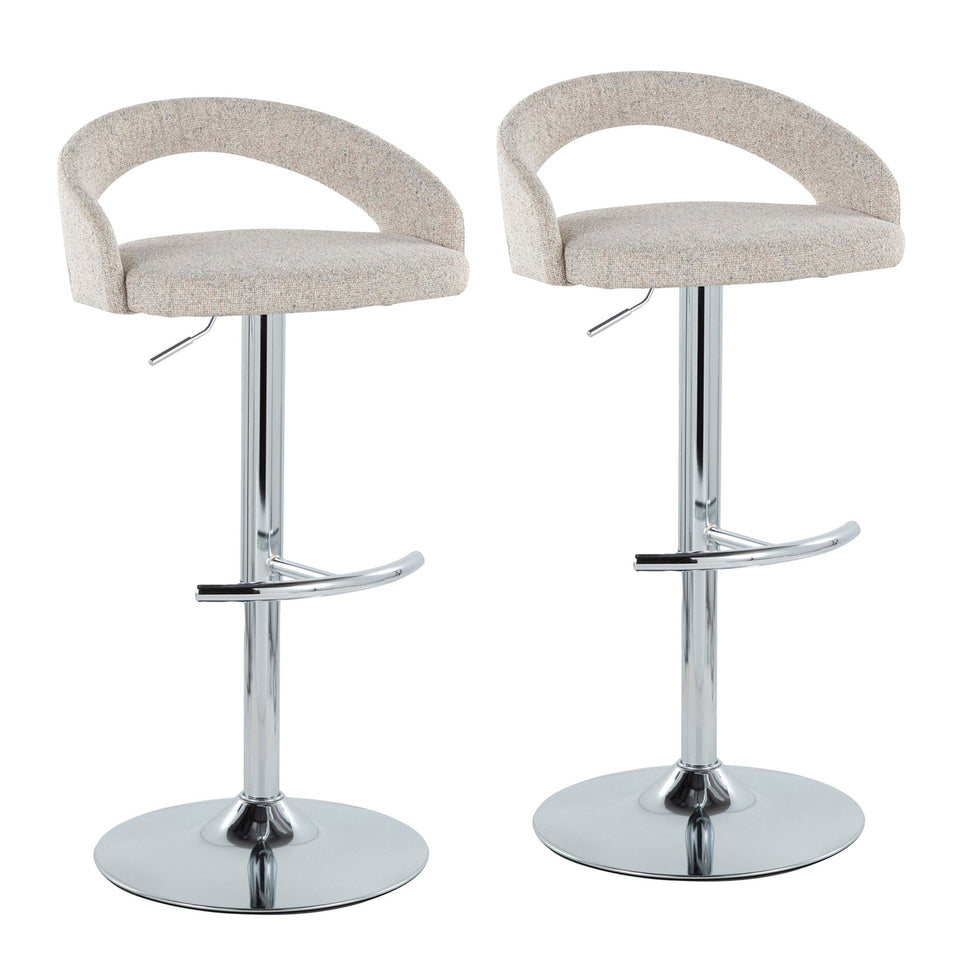 Grotto Upholstered Adjustable Barstool - Set of 2