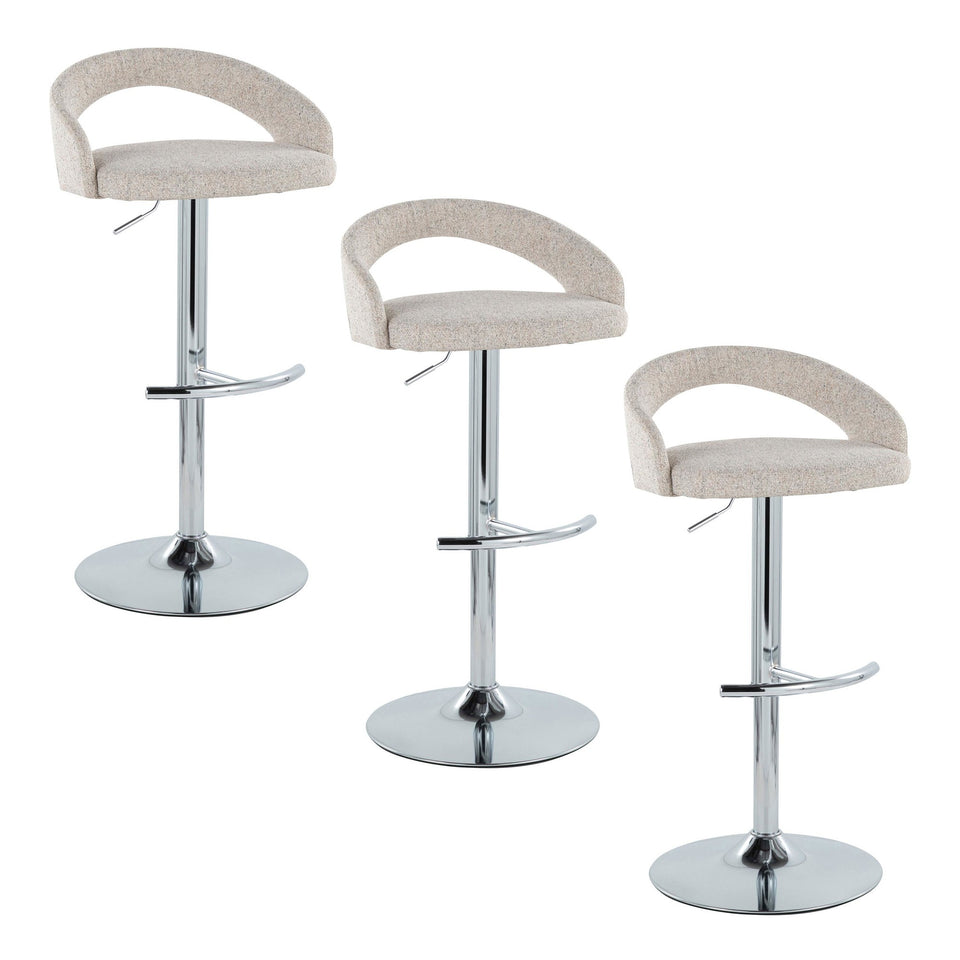 Grotto Upholstered Adjustable Barstool - Set of 3