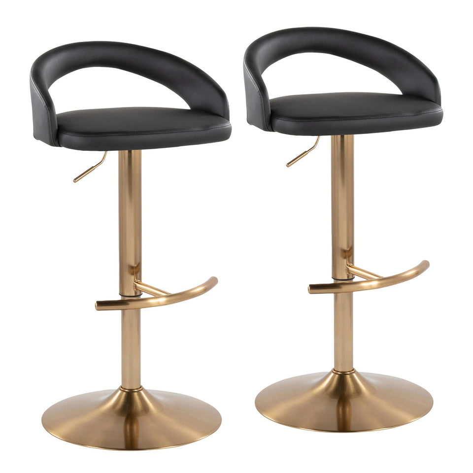 Grotto Upholstered Adjustable Barstool - Set of 2