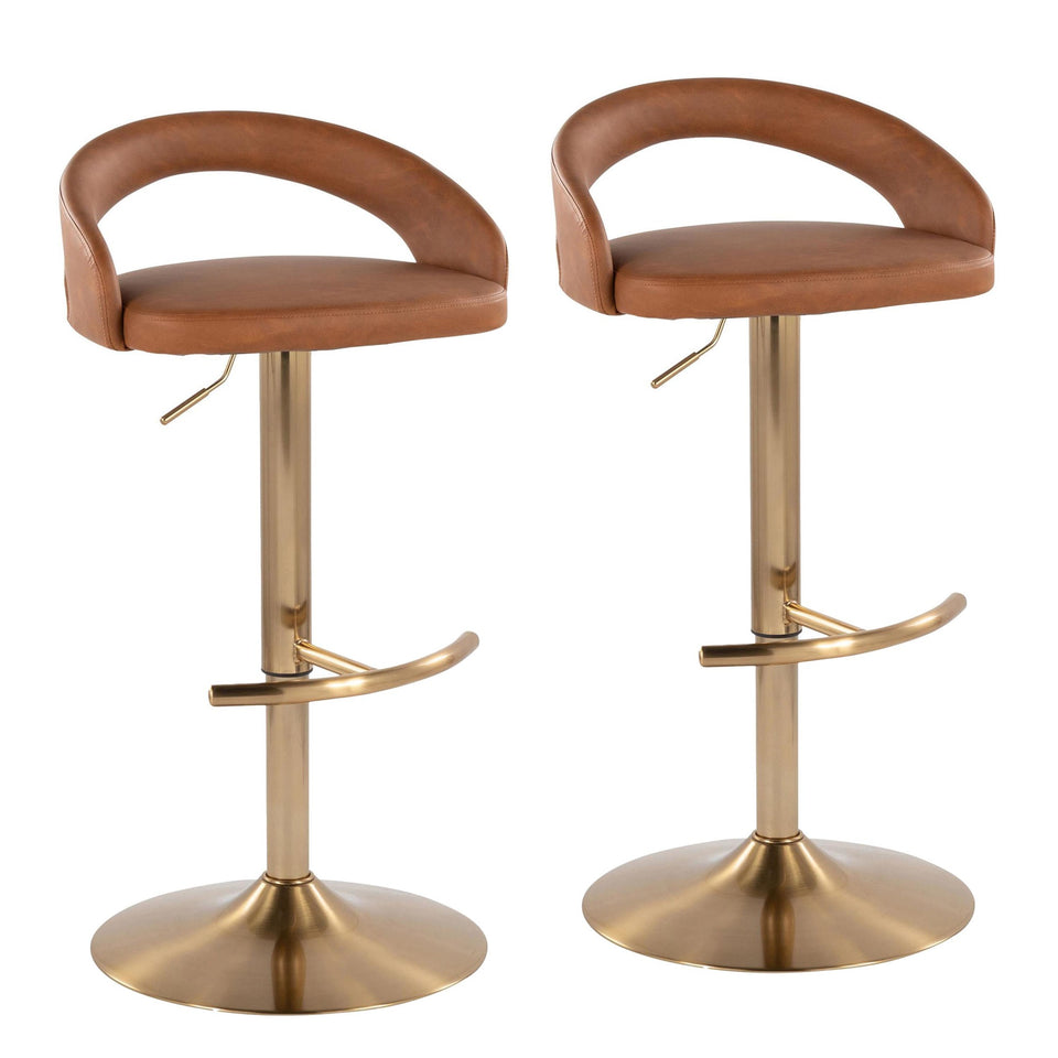 Grotto Upholstered Adjustable Barstool - Set of 2