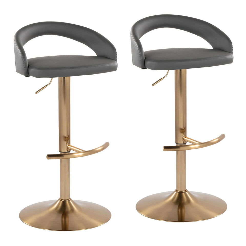 Grotto Upholstered Adjustable Barstool - Set of 2