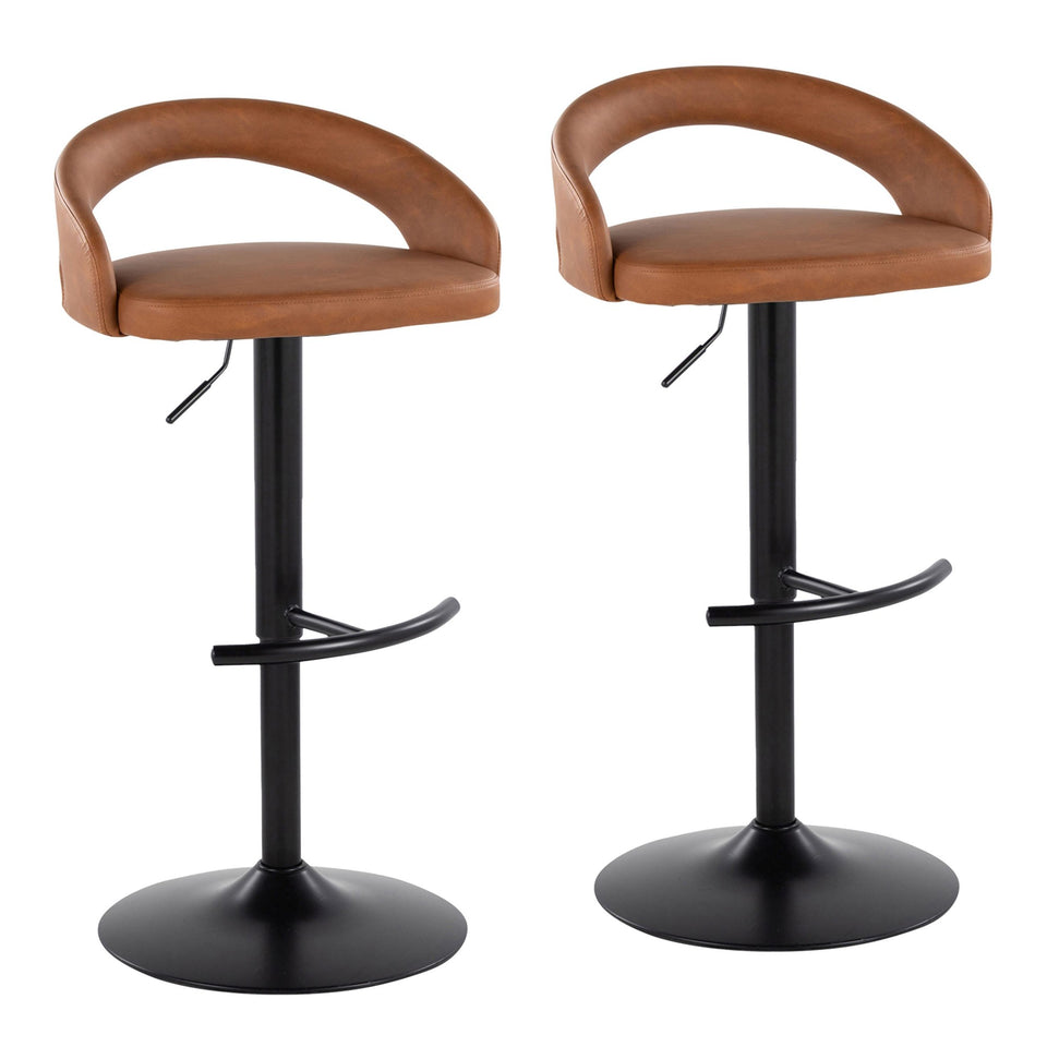 Grotto Upholstered Adjustable Barstool - Set of 2