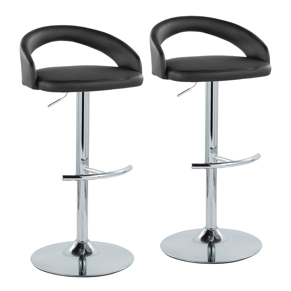 Grotto Upholstered Adjustable Barstool - Set of 2