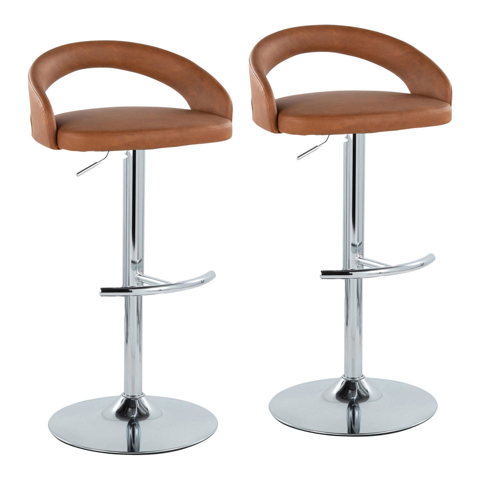 Grotto Upholstered Adjustable Barstool - Set of 2