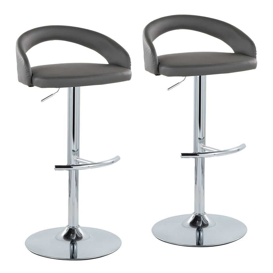 Grotto Upholstered Adjustable Barstool - Set of 2