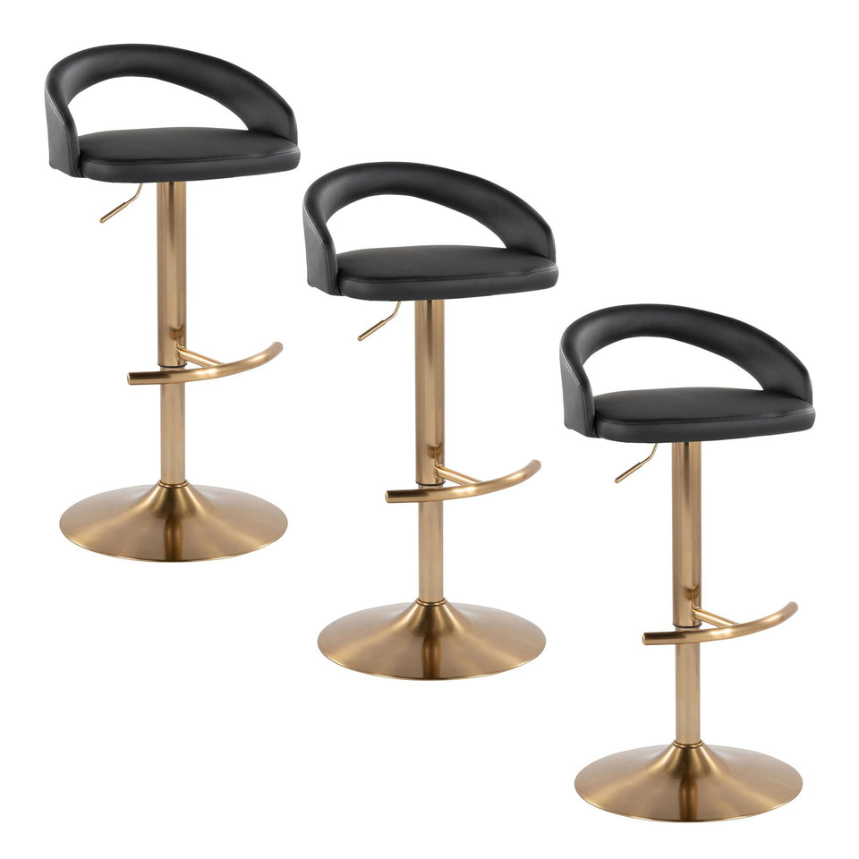 Grotto Upholstered Adjustable Barstool - Set of 3
