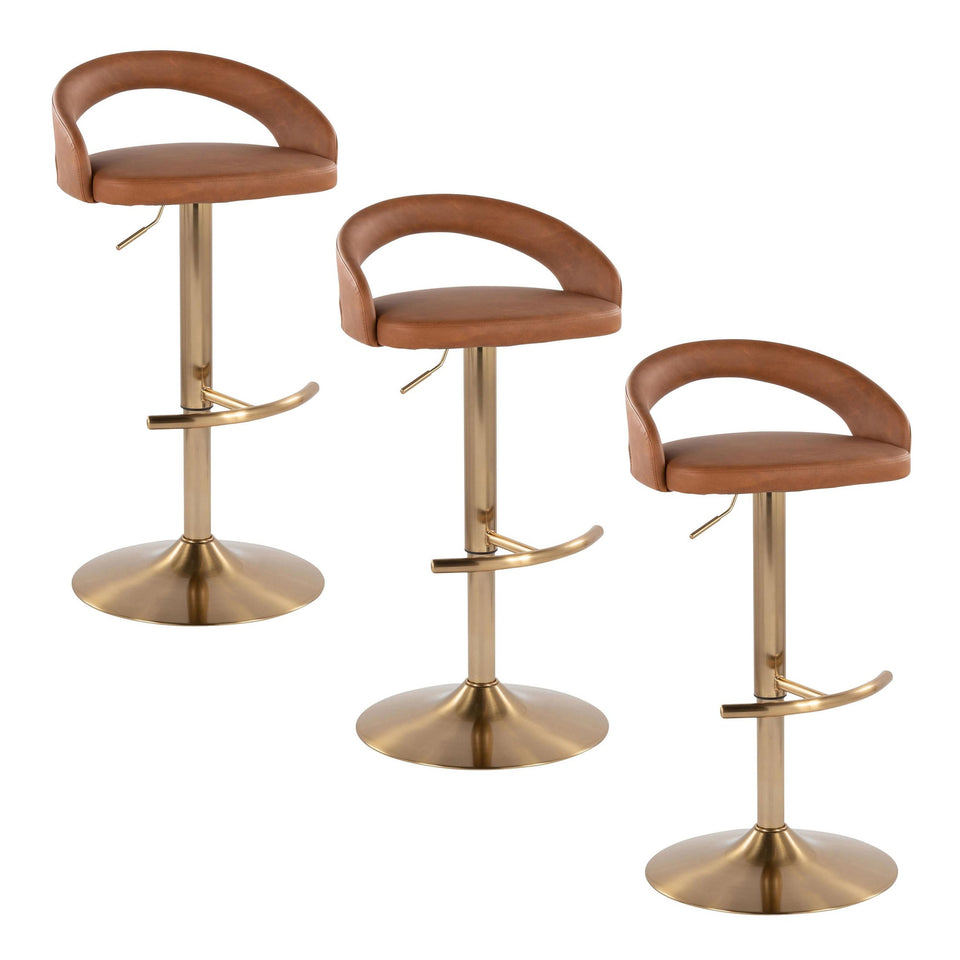 Grotto Upholstered Adjustable Barstool - Set of 3