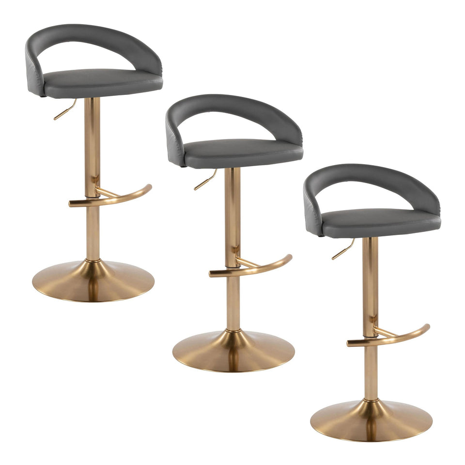 Grotto Upholstered Adjustable Barstool - Set of 3