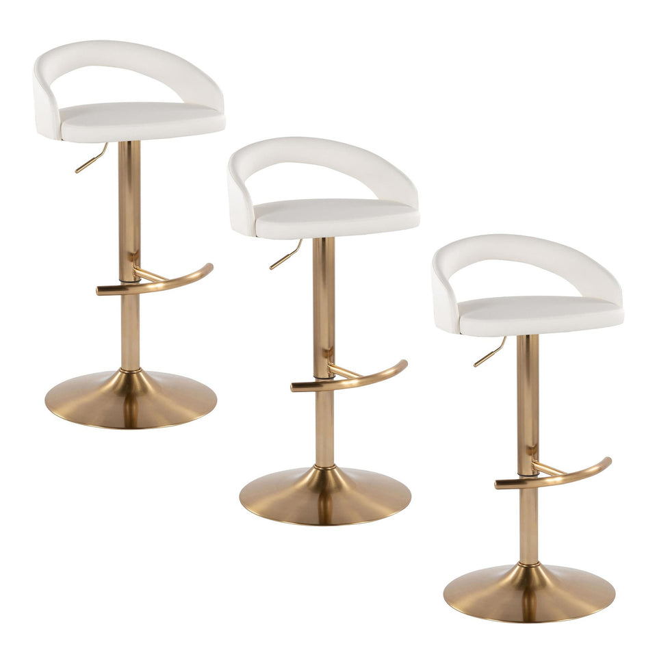 Grotto Upholstered Adjustable Barstool - Set of 3