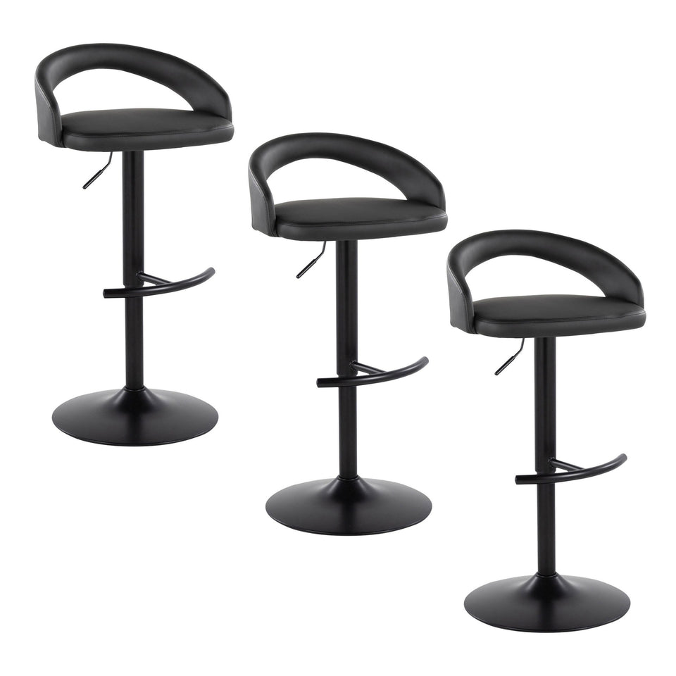 Grotto Upholstered Adjustable Barstool - Set of 3