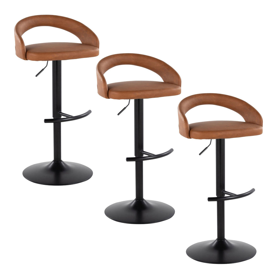 Grotto Upholstered Adjustable Barstool - Set of 3