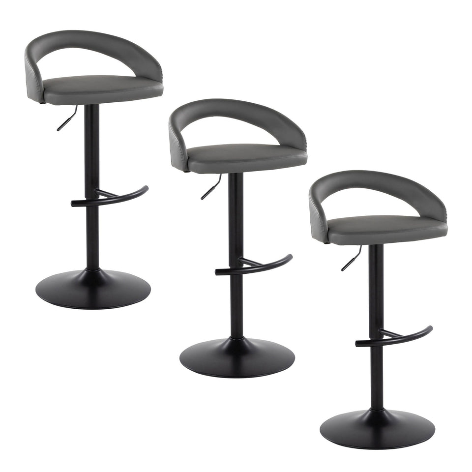 Grotto Upholstered Adjustable Barstool - Set of 3