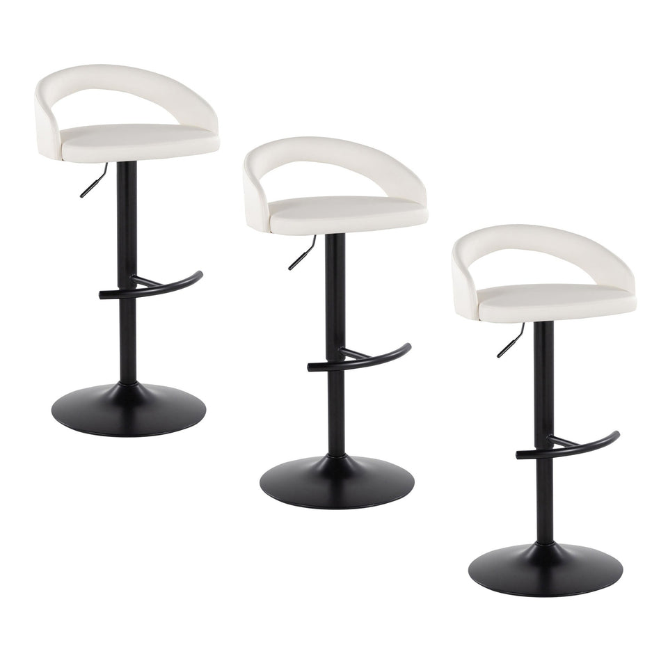 Grotto Upholstered Adjustable Barstool - Set of 3