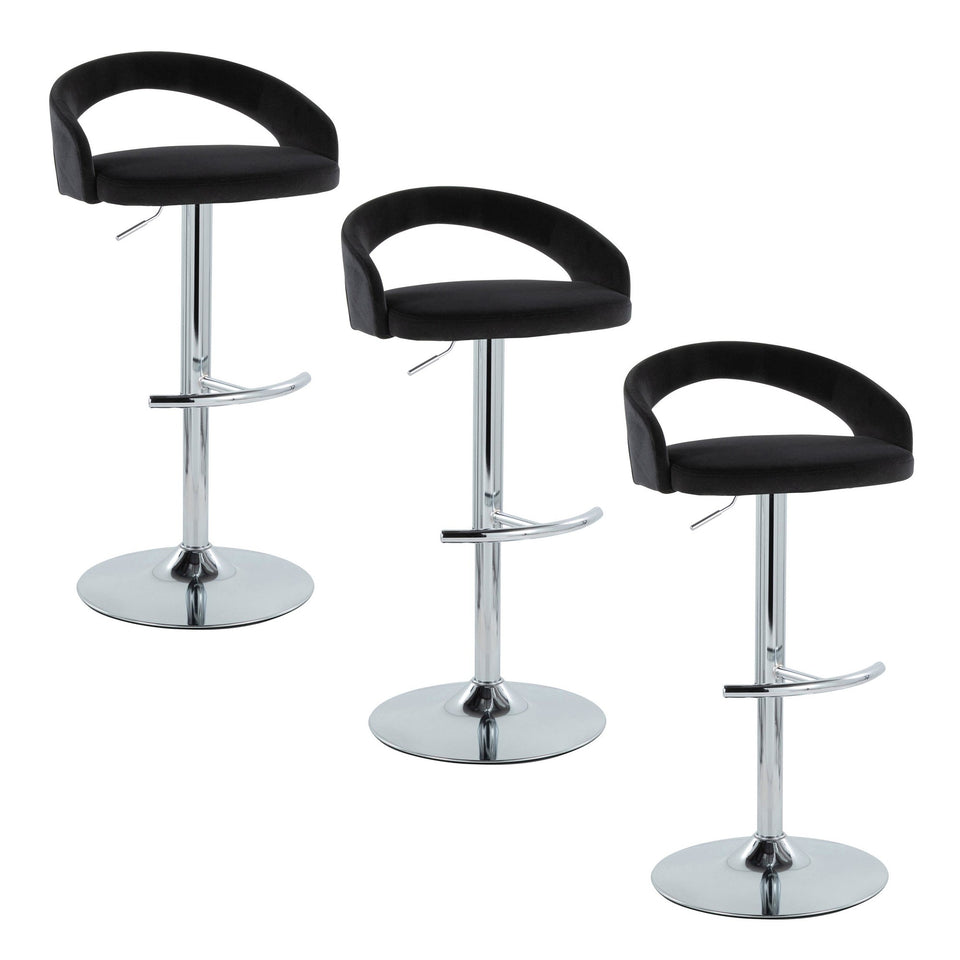 Grotto Upholstered Adjustable Barstool - Set of 3