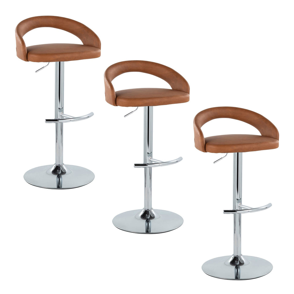 Grotto Upholstered Adjustable Barstool - Set of 3