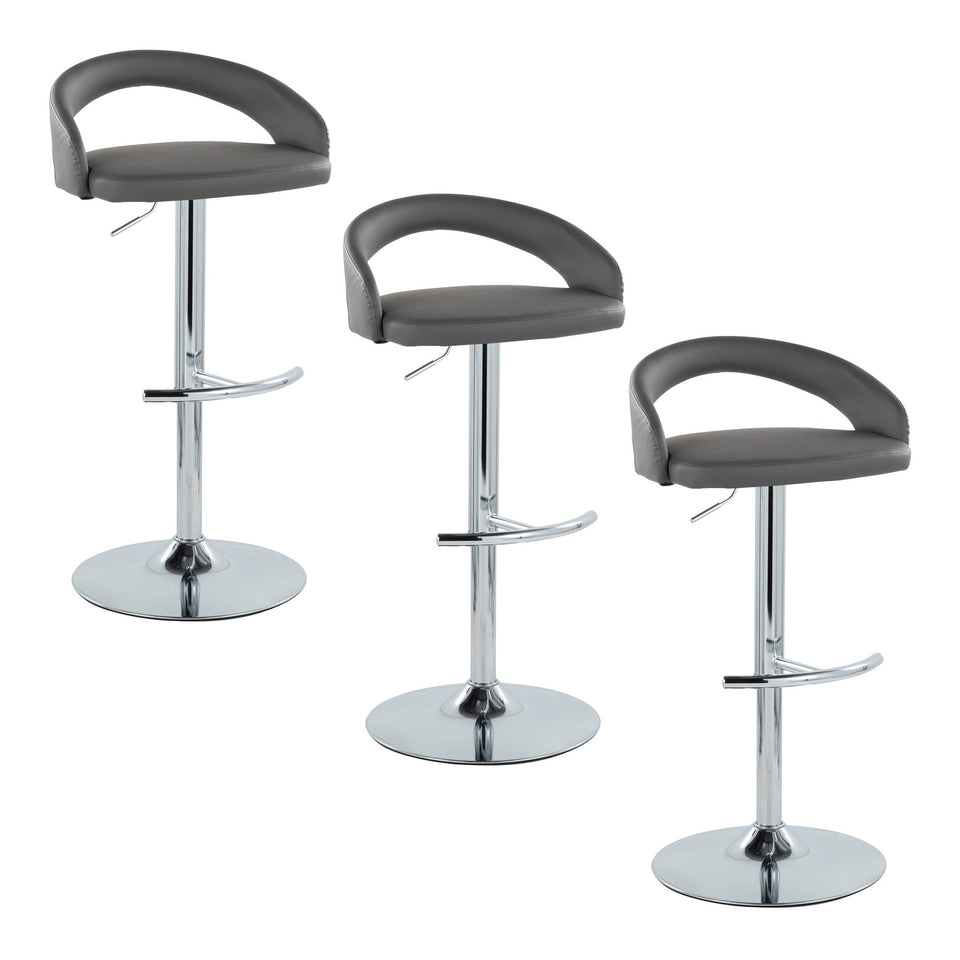 Grotto Upholstered Adjustable Barstool - Set of 3