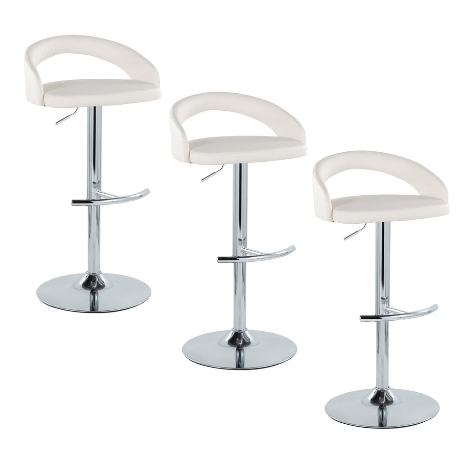 Grotto Upholstered Adjustable Barstool - Set of 3