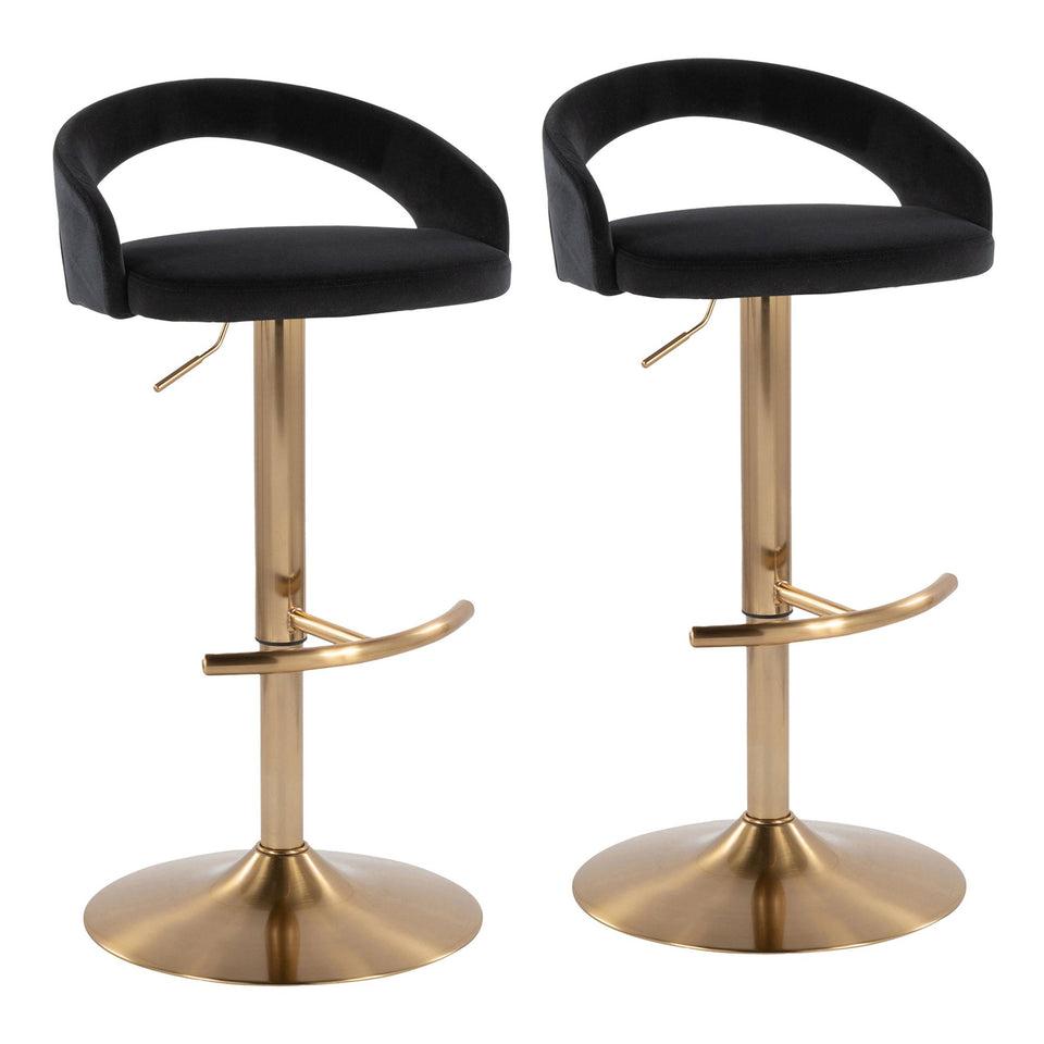 Grotto Upholstered Adjustable Barstool - Set of 2