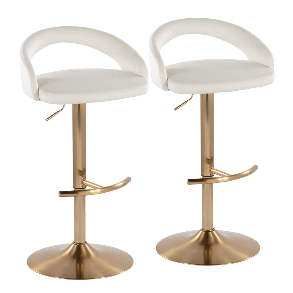 Grotto Upholstered Adjustable Barstool - Set of 2