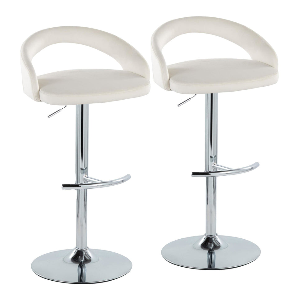 Grotto Upholstered Adjustable Barstool - Set of 2