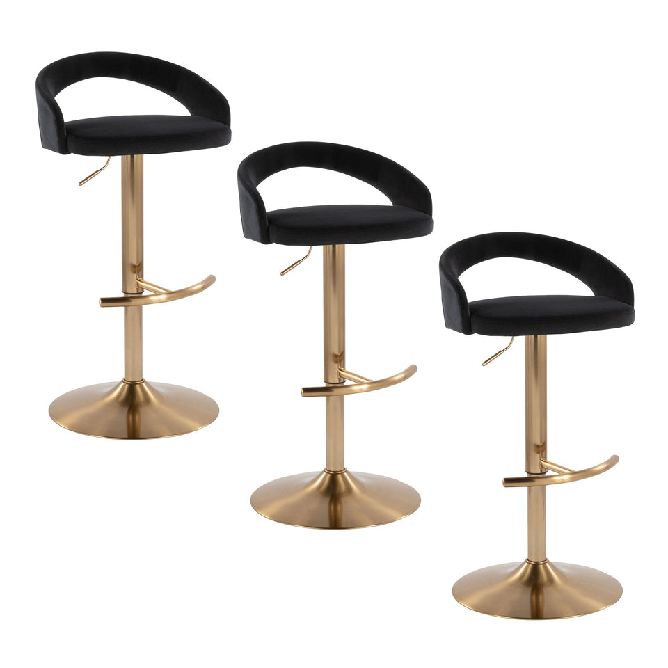 Grotto Upholstered Adjustable Barstool - Set of 3
