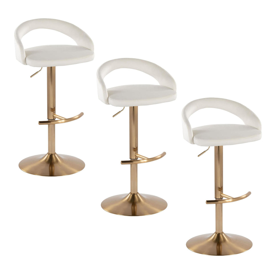 Grotto Upholstered Adjustable Barstool - Set of 3