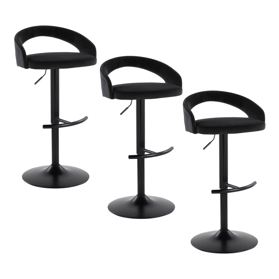 Grotto Upholstered Adjustable Barstool - Set of 3