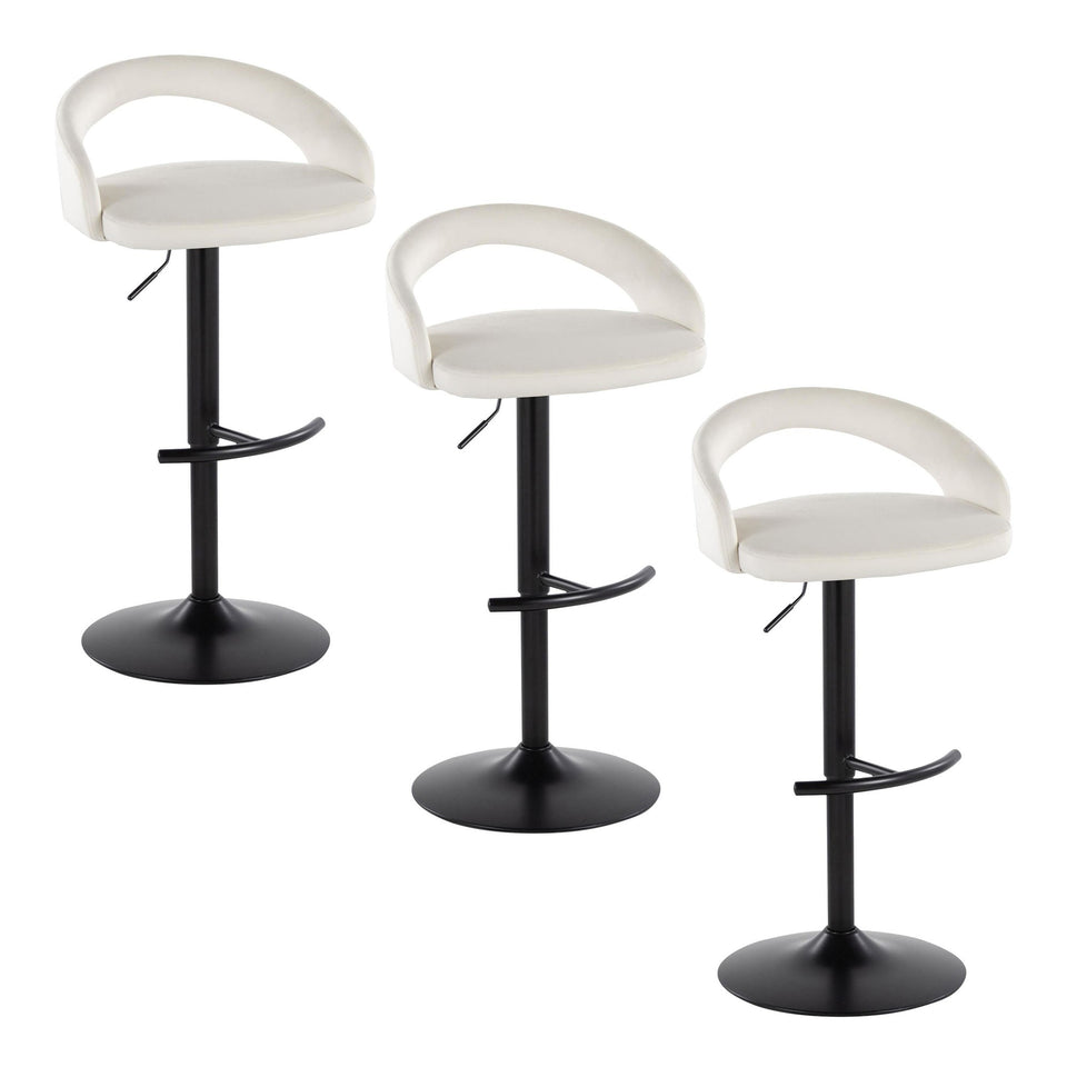 Grotto Upholstered Adjustable Barstool - Set of 3