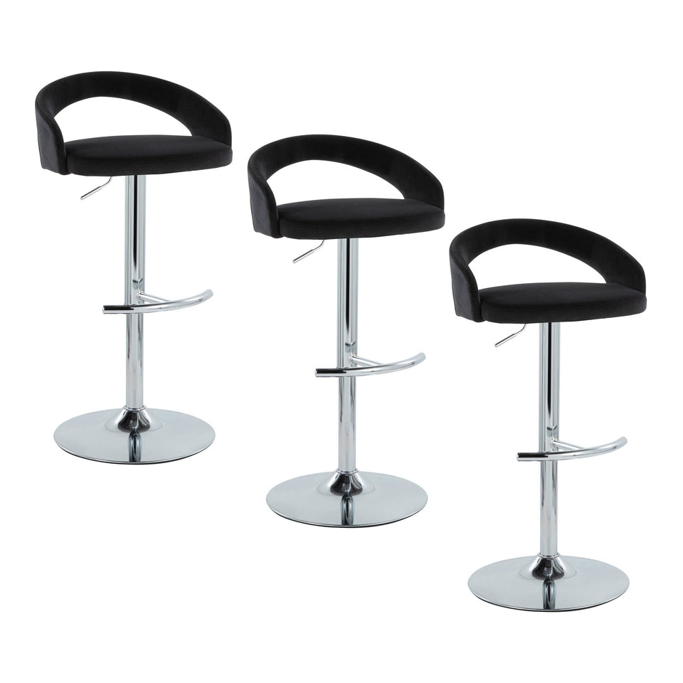 Grotto Upholstered Adjustable Barstool - Set of 3
