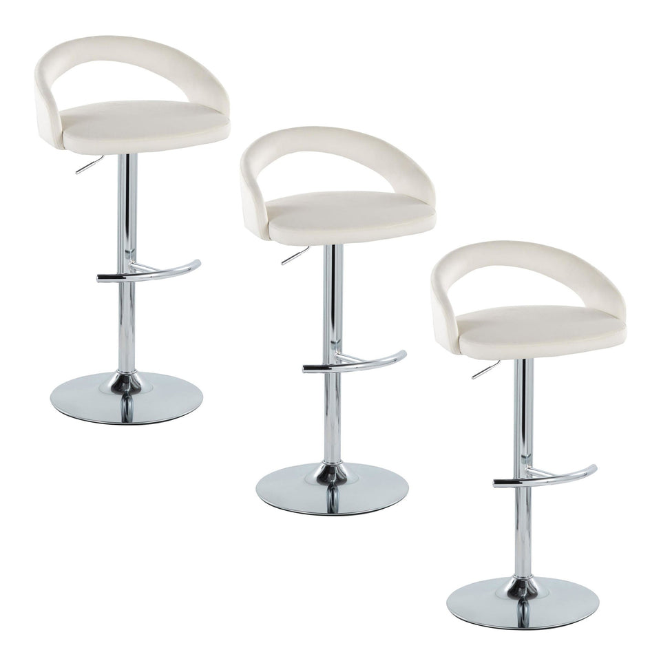 Grotto Upholstered Adjustable Barstool - Set of 3