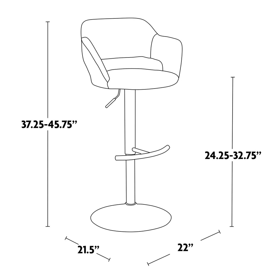 Margarite Adjustable Barstool - Set of 2