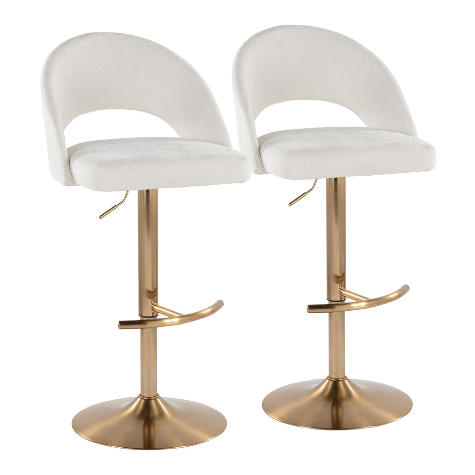 Renee Upholstered Adjustable Barstool - Set of 2